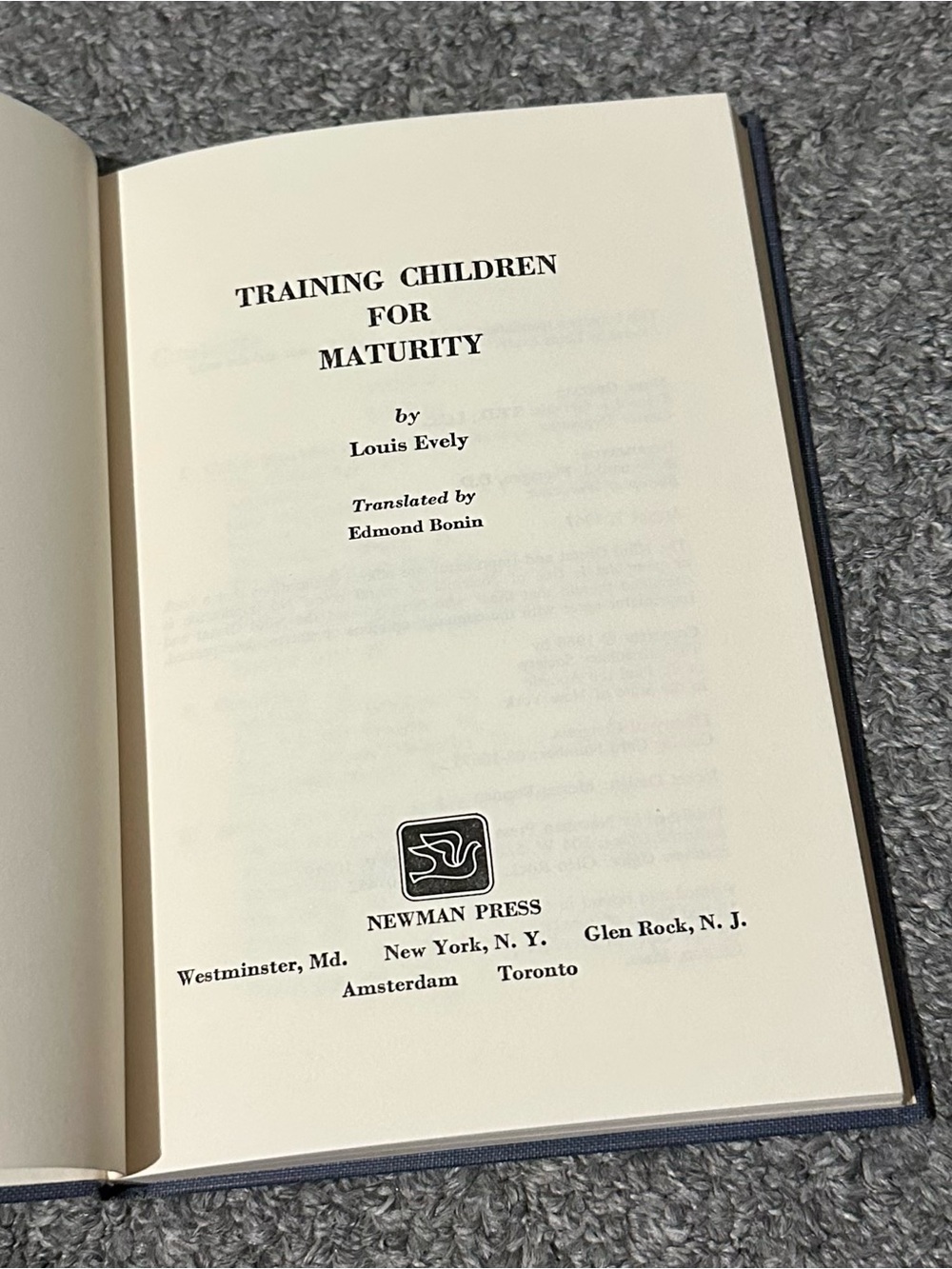 Training Children for Maturity Louis Evely MISSING DJ 1968 Obedience Prayer